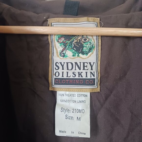 Oil Skin Duster Brown Jacket Long Trenchcoat Treated Cotton Waterproof Medium - Picture 5 of 12